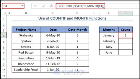 How To Count Months In A Column In Excel 4 Quick Ways
