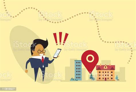 Asian Business Man Using Map Navigation In Cell Smart Phone Gps