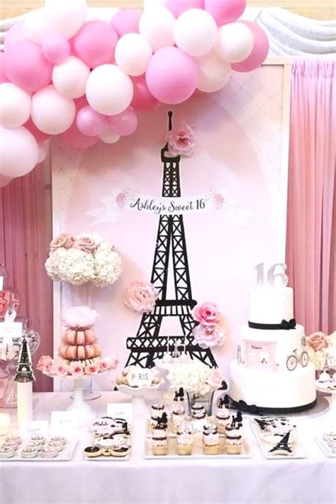 Take A Look At This Chic Parisian Sweet 16 The Dessert Table Will Blow