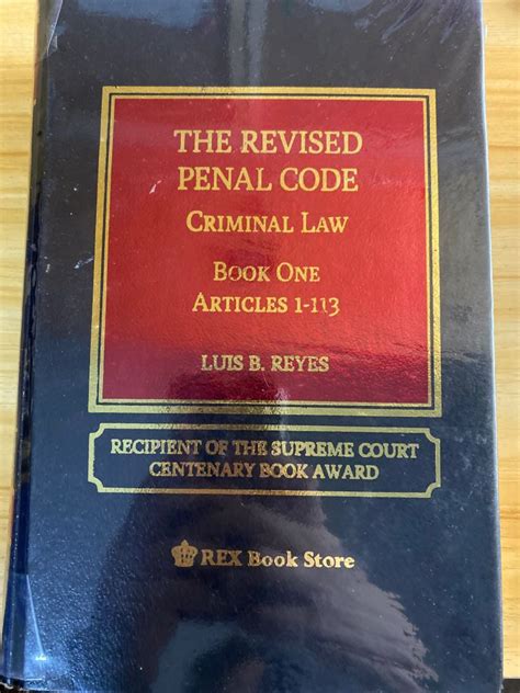 The Revised Penal Code Book One Luis B Reyes Hobbies And Toys Books