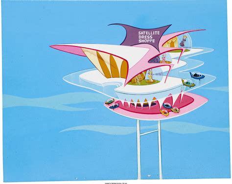 The Jetsons Satellite Dress Shop Background Hanna Barbera 1962