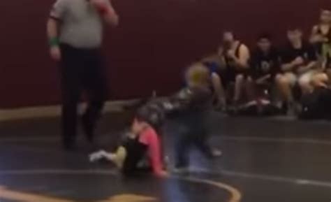 little brother defends sister during her wrestling match [video]
