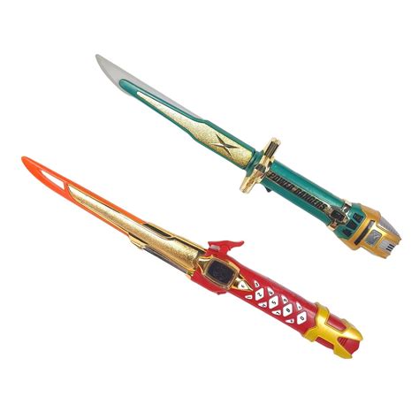 Power Rangers Ninja Storm Green Samurai Saber And Red Sword Bandai 2002