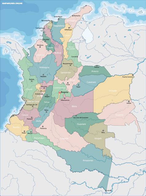 Mapa De Colombia Con Nombres Para Imprimir Para Imprimir Com Kulturaupice