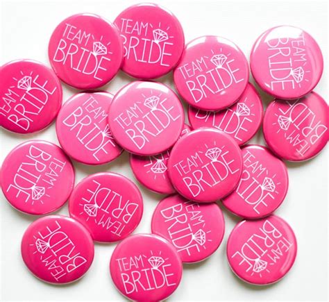 5 X Pink Hen Party Badges Team Bride Hen Night Bachelorette