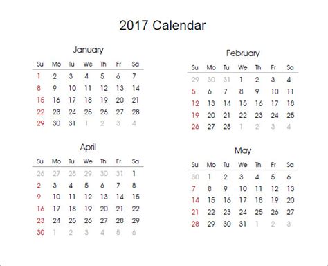 12 Blank Calendar Templates Free Samples Examples And Format Sample