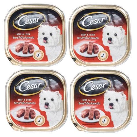 In fact, you could argue that eating is their favourite pastime; X4 Cesar Lot Bulk Wet Dog Food Beef & Liver Flavour ...