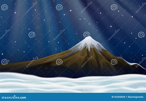Background Scene With Moutain At Night Stock Vector Illustration Of