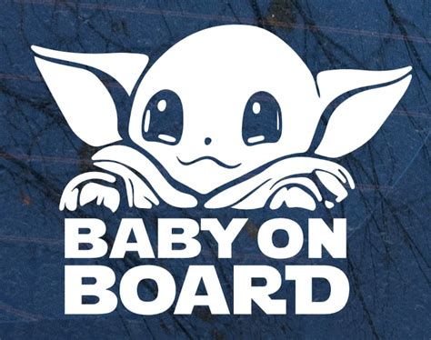 Baby Yoda Baby On Board Vinyl Decal Die Cut Sticker Etsy