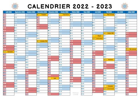 Calendrier Annuel 2022 2023 Maîtresse Lunicole