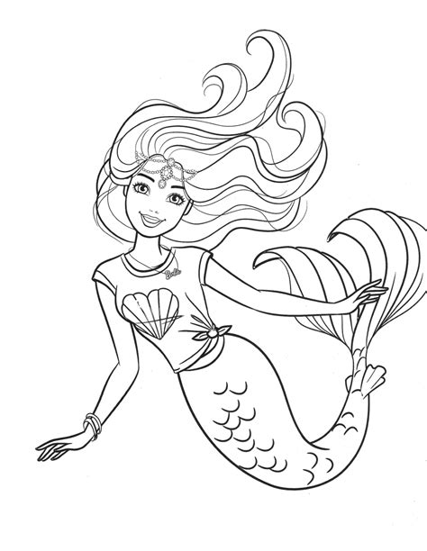 Beautiful Mermaid Barbie Coloring Pages Youloveit