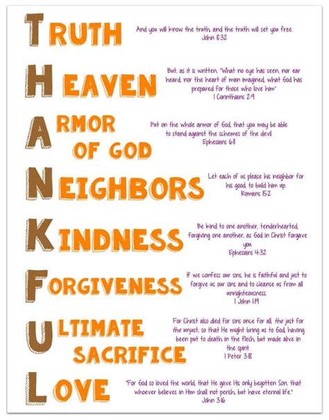 Thankful Acrostic Printable With Bible Verses Ministry To Children