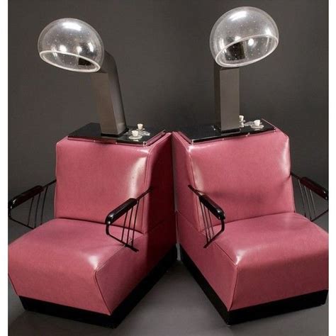 vintage pink beauty shop dryer chairs — retro renovation found on polyvore vintage beauty