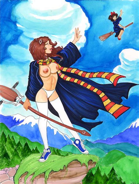 Rule 34 2girls Arm Up Barry Blair Bow Breasts Broom Broom Riding Brown Hair Casual Clothing