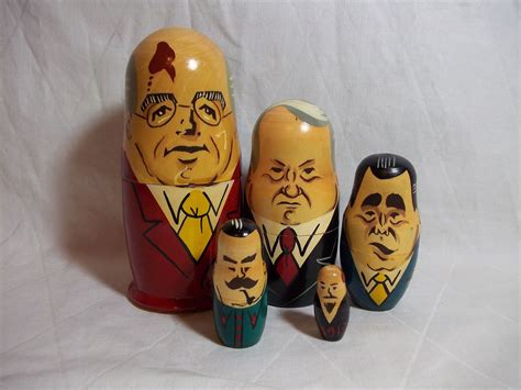 vintage 5 piece russian political leaders nesting dolls set matryoshka gorbachev ebay
