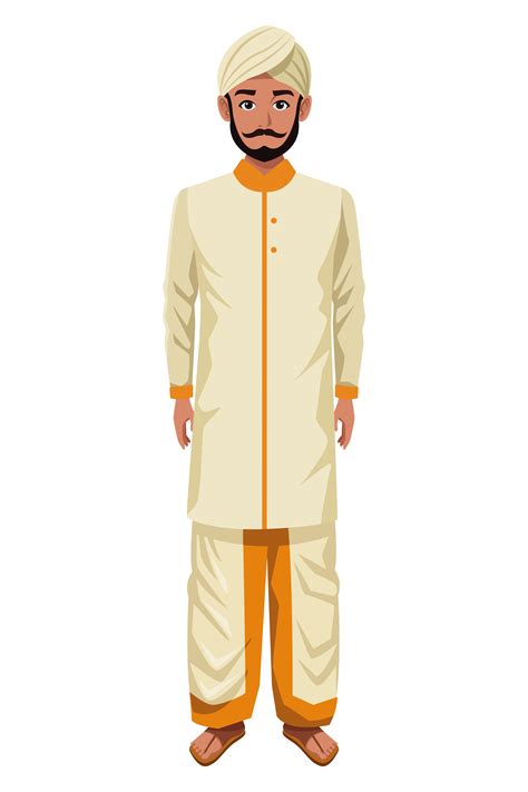 Indian Man Wearing Traditional Hindu Clothes 1540900 Vector Art At Vecteezy