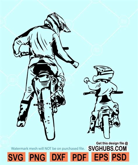 Father And Son Biker Svg Dad And Son Biker Svg Dad And Son Dirt Bike