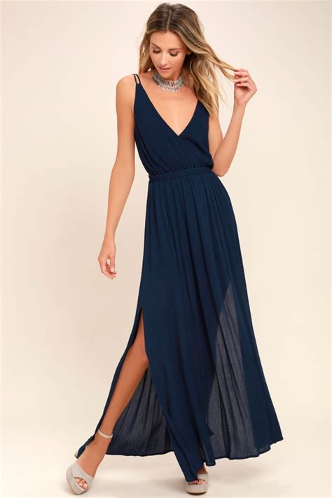 Navy Blue Dress Strappy Dress Maxi Dress