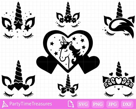 Unicorn Svg Bundle Unicorn Face Svg Unicorn Head Svg Etsy