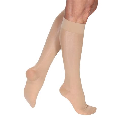 support plus premier sheer women s wide calf mild compression knee high stockings support plus