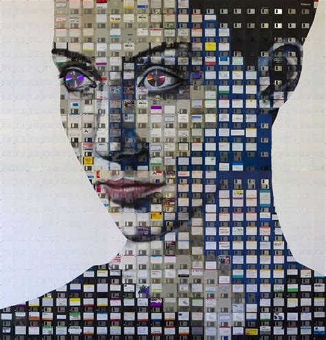 Floppy Disks Used As Canvas For Amazing Futuristic Paintings