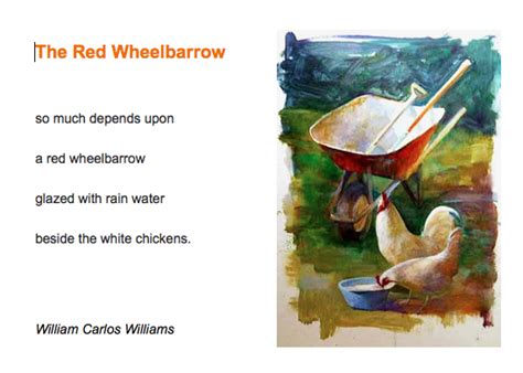 To Describe The Images In The Red Wheelbarrow Williams Uses