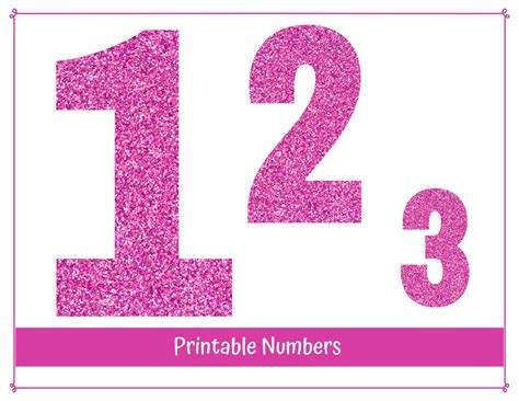 Pink Glitter Numbers 0 9 Printable Clip Art Numbers Etsy Uk