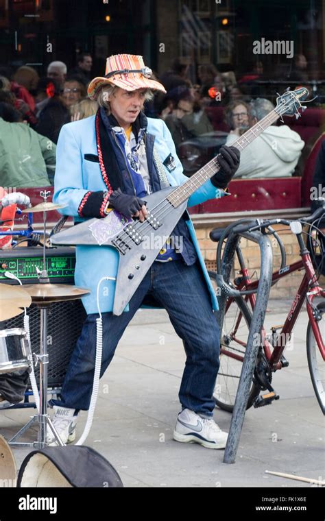 Elderly Rock Band Playing In Brick Lane London Stock Photo Alamy