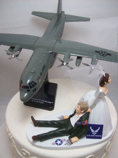 Military Us Air Force Wedding Cake Topper With C 130 Hercules Etsy