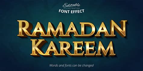 Shiny Gold Ramadan Kareem Text Effect 952497 Vector Art At Vecteezy