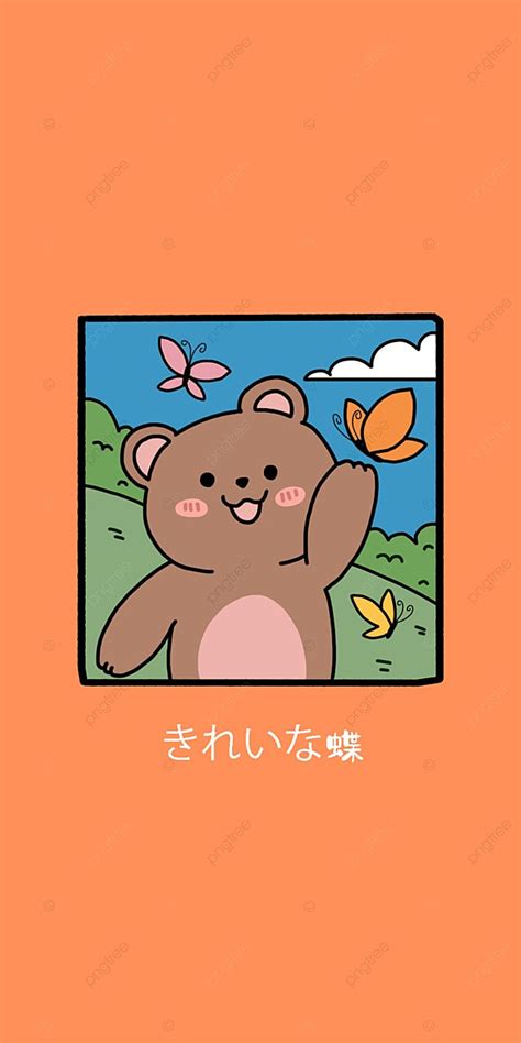 Background Wallpaper Ponsel Hewan Beruang Kartun Wallpaper Kartun