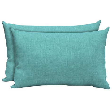 Mainstays Turquoise 20w X 12d Outdoor Patio Lumbar Toss Pillow Set