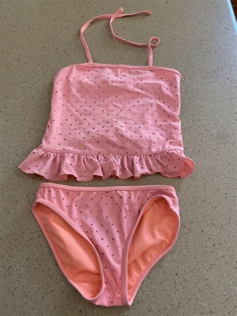 old navy girl pink bikini size 8 crystals ebay