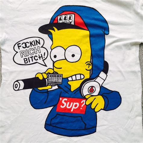 Bart Simpson Wearing Supreme Tee Men S Fashion Tops And Sets Tshirts And Polo Shirts On Carousell