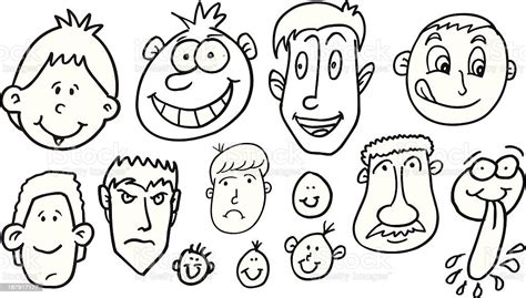 Doodle Face Set Stock Illustration Download Image Now Doodle