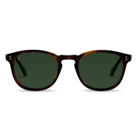 Vincero Mens District Green Sunglasses Barrel Tortoise Sportique