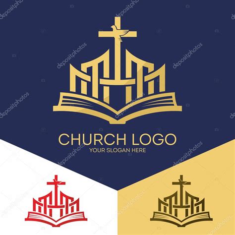 Church Logo Christian Symbols The Bible The Cross Of Jesus And The