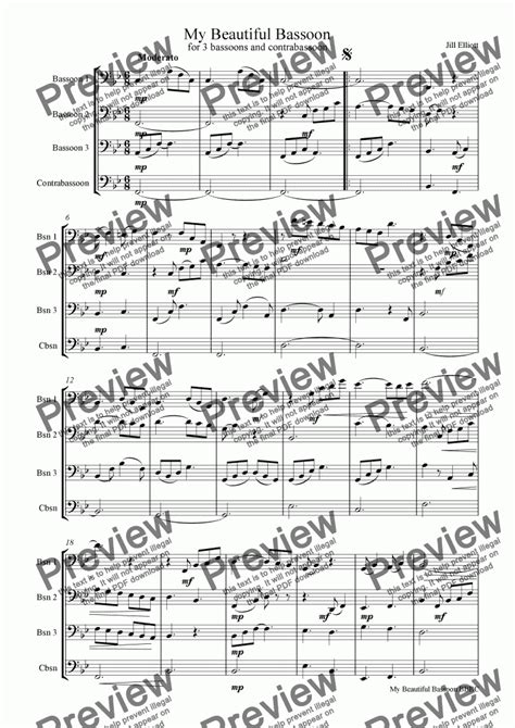 My Beautiful Bassoon 3 Bassoons And Contra Sheet Music Pdf File