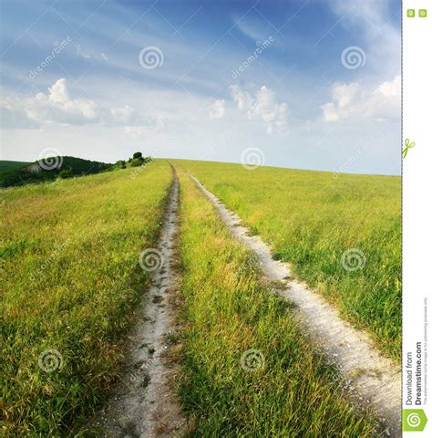 Road Lane And Deep Blue Sky Stock Image Image Of Cloud Field 80079683