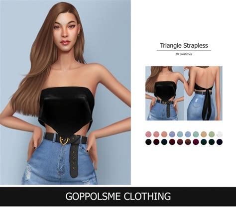Triangle Strapless Top At Goppols Me Sims 4 Updates