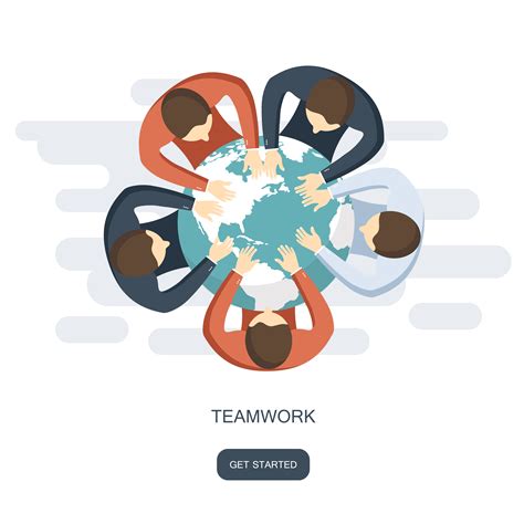 Teamwork And Team Building Concept Flat Vector Illustration Download