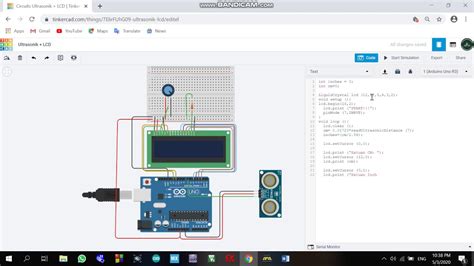 Tinkercad Lcd Ping Ultrasonic Sensor With Arduino Uno R3 Youtube
