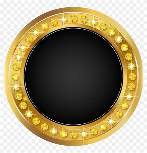 Find Hd Seal Gold Black Png Transparent Clip Art Image Circle Gold