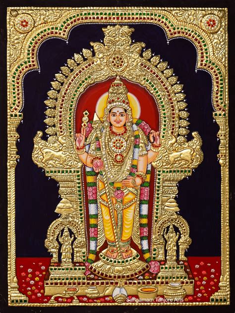 Pure Gold Thiruchendur Murugan 28x22 Tanjore Painting With Etsy