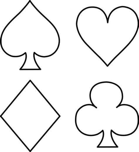 Playing Card Suits Line Art Free Clip Art Card Drawing Printable