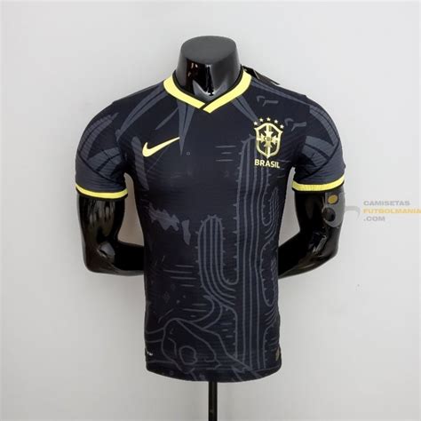 Camiseta Futbol Brasil Negra Versión Jugador 2022 2023