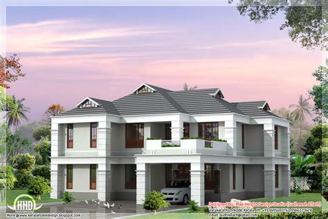 4 Bhk Sloping Roof House Design Kerala Home Design And Floor Plans