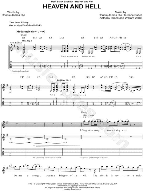 Check spelling or type a new query. Black Sabbath "Heaven and Hell" Guitar Tab in E Minor ...