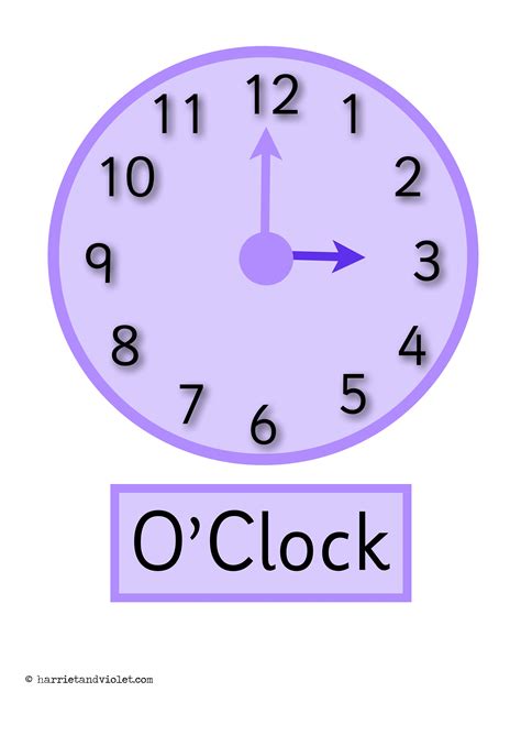Clock Posters Oclock Half Past Display Or Flashcards Secondary School