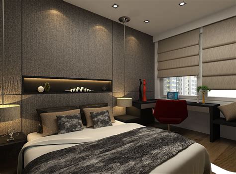 A beaming design of an elegant master bedroom. Singapore Condominium Master Bedroom Interior Design by ...